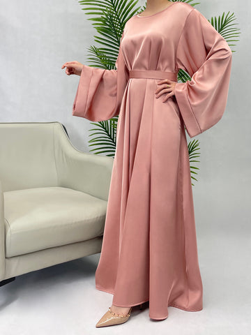 Satin Muse Abaya - Daily and Ramadan Modest Long Dress (D6)