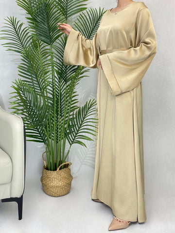 Satin Muse Abaya - Daily and Ramadan Modest Long Dress (D6)