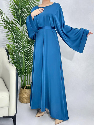 Satin Muse Abaya - Daily and Ramadan Modest Long Dress (D6)